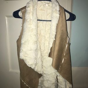 Tan Suede Vest (fur inside)